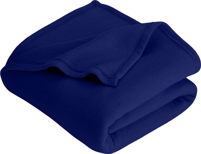 HOMIEE Solid Double Fleece Blanket for  Heavy Winter(Polyester, Blue)