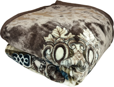 HOMIEE Floral Double Sherpa Blanket for  Heavy Winter(Microfiber, Brown)