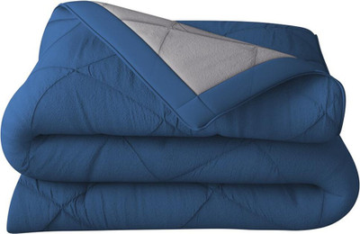 Wakefit Solid Single Comforter for  Heavy Winter(Polyester, Grey and Dark Teal)