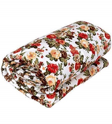 CHICERY Printed Single Dohar for  AC Room(Poly Cotton, Multi Red Flower)