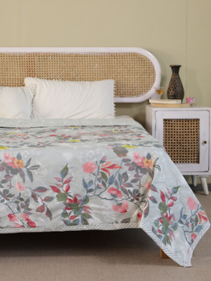 GKM Printed Double Dohar for  AC Room(Cotton, Grey, Pink)