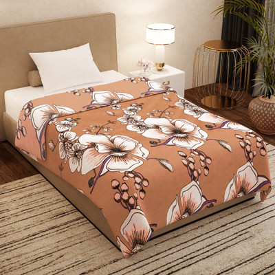 Story@home Printed Single AC Blanket for  AC Room(Polyester, White, Brown)