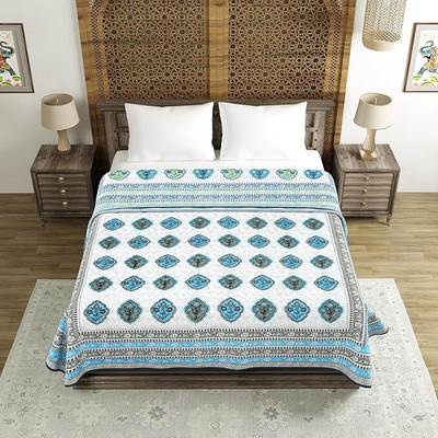 Blocks Of India Paisley Double Dohar for  AC Room(Cotton, Multicolor)