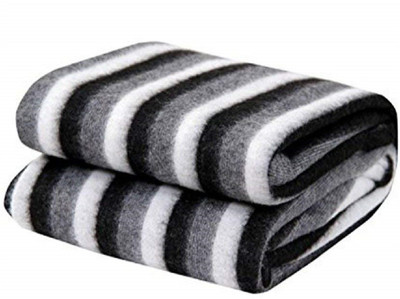 Kolva Checkered Single AC Blanket for  AC Room(Woollen Blend, Black)