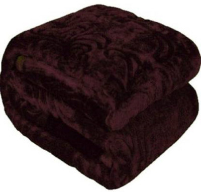 Swikon star Self Design Double Woollen Blanket for  Heavy Winter(Woollen Blend, Brown)