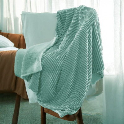 Hazydecor Solid Single Sherpa Blanket for  AC Room(Woollen Blend, Beige, Blue, Green)