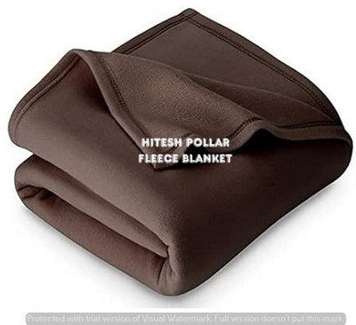 HITESH Self Design Single Fleece Blanket for  Mild Winter(Polyester, Brown)