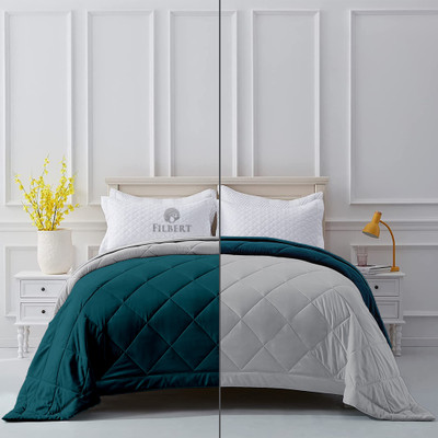 Indian Kingdom Solid Single AC Blanket for  AC Room(Microfiber, Teal Silver)