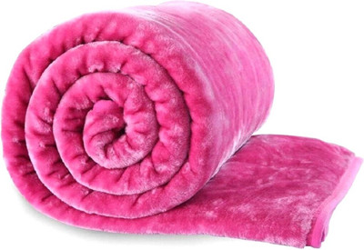 SIMAM Printed Double Mink Blanket for  Heavy Winter(Polyester, Pink)