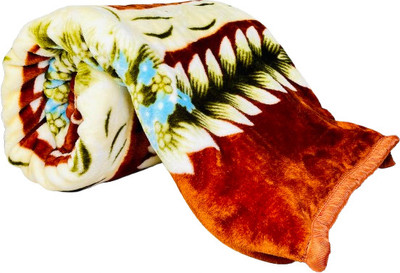 evohome Printed Double AC Blanket for  Mild Winter(Polyester, Brown)