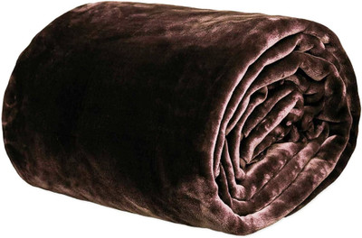 blankito Abstract Single Mink Blanket for  Mild Winter(Polyester, Brown 1137)