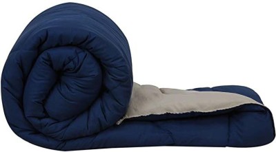 Comfowell Solid Single Comforter for  Mild Winter(Poly Cotton, Blue & Grey)