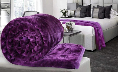 Anadhika Abstract Single Mink Blanket for  AC Room(Woollen Blend, Purple)