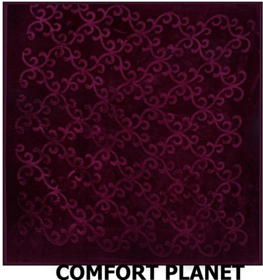 COMFORT PLANET Floral Double Mink Blanket for  Heavy Winter(Microfiber, Wine)