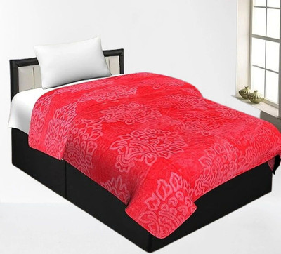 Varaari Self Design Single Mink Blanket for  Heavy Winter(Woollen Blend, Pink)