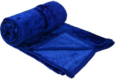 shree karni export Solid Single Mink Blanket for  Heavy Winter(Woollen Blend, Multicolor)