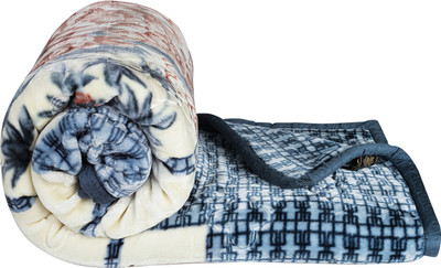 Flipkart SmartBuy Embroidered Double Mink Blanket for  Heavy Winter(Polyester, Beige & Teal & Multi1)