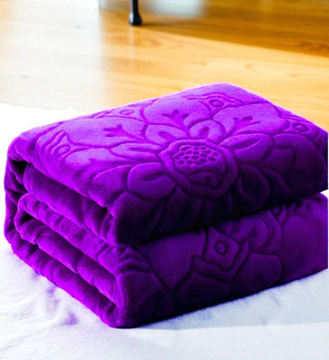 Swikon star Floral Double Mink Blanket for  Heavy Winter(Microfiber, Purple)