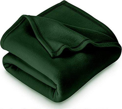 n g products Solid Single Fleece Blanket for  Mild Winter(Polyester, Green)