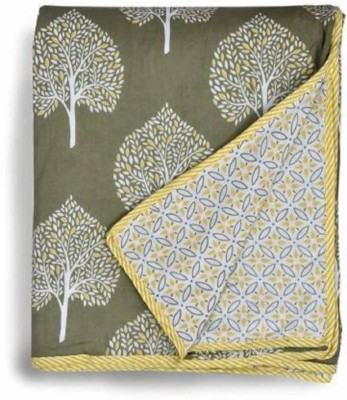 MFI Printed Double Dohar for  Heavy Winter(Cotton, Green)