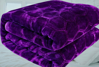KIXTA Self Design Double Mink Blanket for  Heavy Winter(Microfiber, Purple)