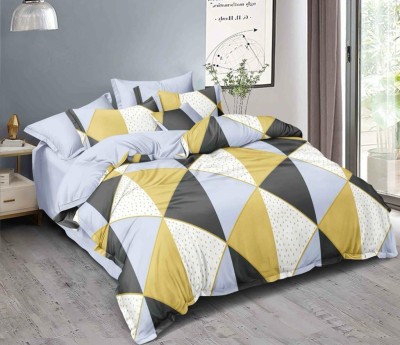 Skytex Geometric Double Comforter for  Mild Winter(Poly Cotton, Yellow)