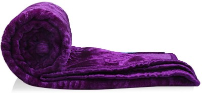 KIXTA Self Design Double Mink Blanket for  Heavy Winter(Microfiber, Purple)