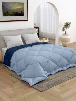TUNDWAL'S Solid Double Comforter for  Heavy Winter(Microfiber, Blue,Light Blue)