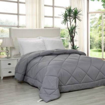 Texlux Solid King Duvet for  Mild Winter(Poly Cotton, Grey)