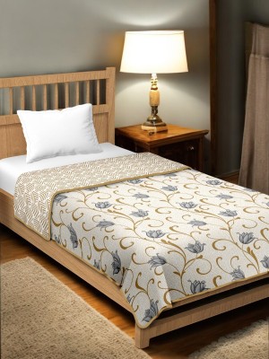 sentiments Printed Double Dohar for  AC Room(Cotton, Beige)