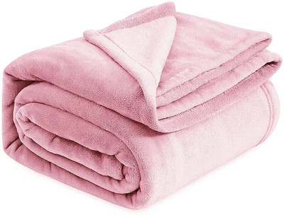 VAS COLLECTIONS Solid Single AC Blanket for  Heavy Winter(Polyester, Pink)