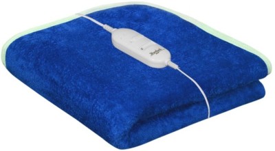 warmzzz Solid Single Electric Blanket for  Heavy Winter(Poly Cotton, Blue)