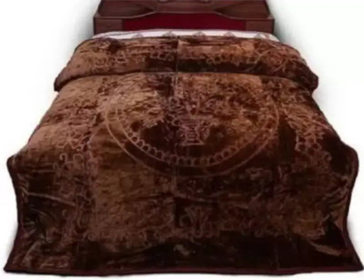 SOVAM Polka Double Mink Blanket for  Mild Winter(Microfiber, Brown)