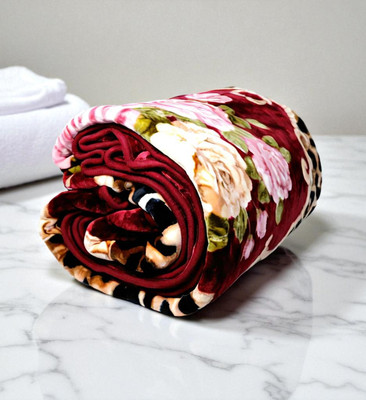 GKM Floral Single Mink Blanket for  Heavy Winter(Polyester, Multicolor2)