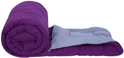 rakhi home décor Solid Single Comforter for  Mild Winter(Microfiber, Purple, Grey)