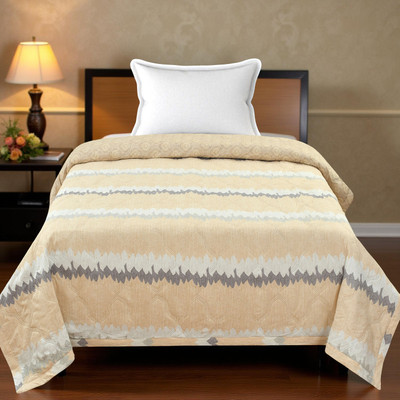 KWALITY DREAMS Printed Single AC Blanket for  AC Room(Poly Cotton, Light Beige)