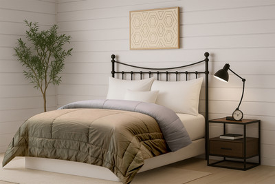 The Little Big Store Solid Double Comforter for  Heavy Winter(Cotton, Cream & Walnut)