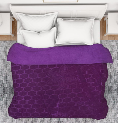 Shivam impex 3D Printed Double Mink Blanket for  Heavy Winter(Microfiber, Purple)