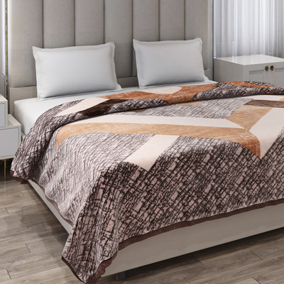 MONTE CARLO Printed Double Mink Blanket for  Mild Winter(Polyester, Multicolor)