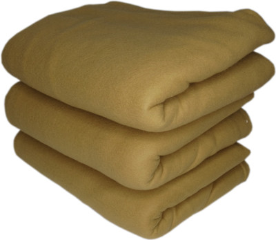 HOMIEE Solid Double Fleece Blanket for  Mild Winter(Polyester, Rust)