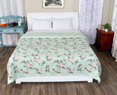 OOA Floral Double Comforter for  Mild Winter(Polyester, Green)