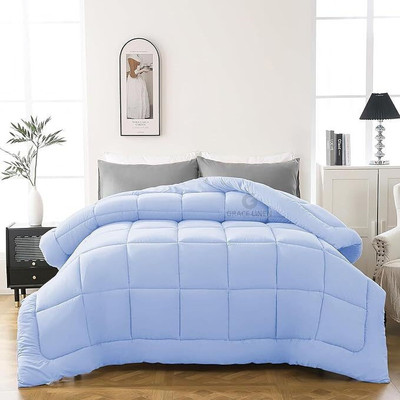 NK Handlooms Solid Double Comforter for  Heavy Winter(Poly Cotton, SkyBlue)