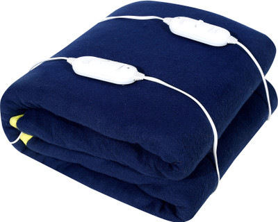 LERV'S Collection Solid Double Electric Blanket for  Heavy Winter(Polyester, Dark Blue)