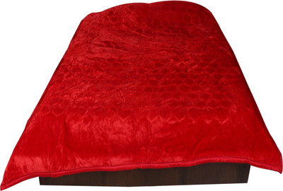 shree karni export Floral Double Mink Blanket for  Heavy Winter(Microfiber, Maroon)