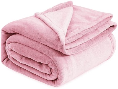VAS COLLECTIONS Solid Single AC Blanket for  Mild Winter(Polyester, Pink)