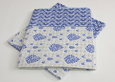 CHANDRAVATI Printed Single Top Sheet for  AC Room(Cotton, Blue)