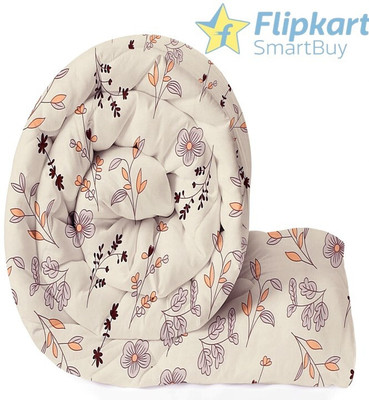 Flipkart SmartBuy Floral Double AC Blanket for  AC Room(Microfiber, Cream)
