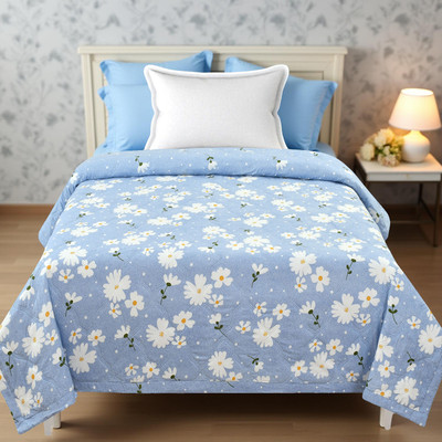 Razzai Solid Single Comforter for  Heavy Winter(Microfiber, Soft Sky Blue)
