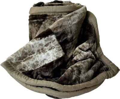 WARMZY Floral Single Sherpa Blanket for  Heavy Winter(Polyester, brw multi)