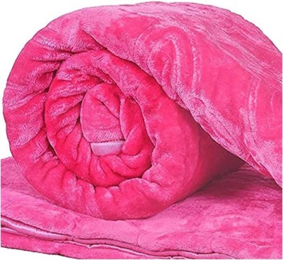 ORRUV Floral Single Mink Blanket for  Heavy Winter(Poly Cotton, Pink)